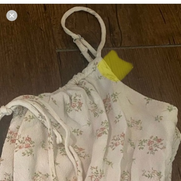 H&M White and Pink Floral Dress Small - Picture 6 of 6